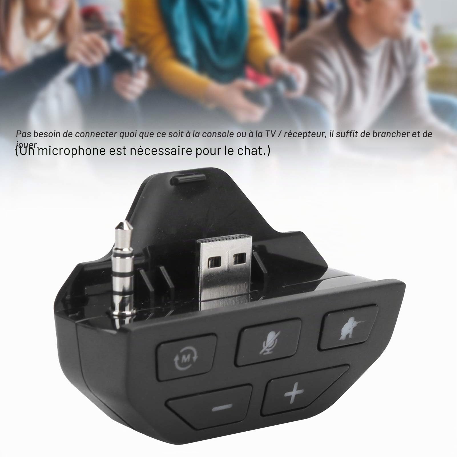 BTER Contrôleur d'adaptateur de Casque stéréo pour Xbox One, Adaptateur Audio sans Fil à Plusieurs Modes Audio avec Prise 3,5 mm, rehausseur de Son de Manette réglable pour Xbox, Manette de Jeu(Noir)
