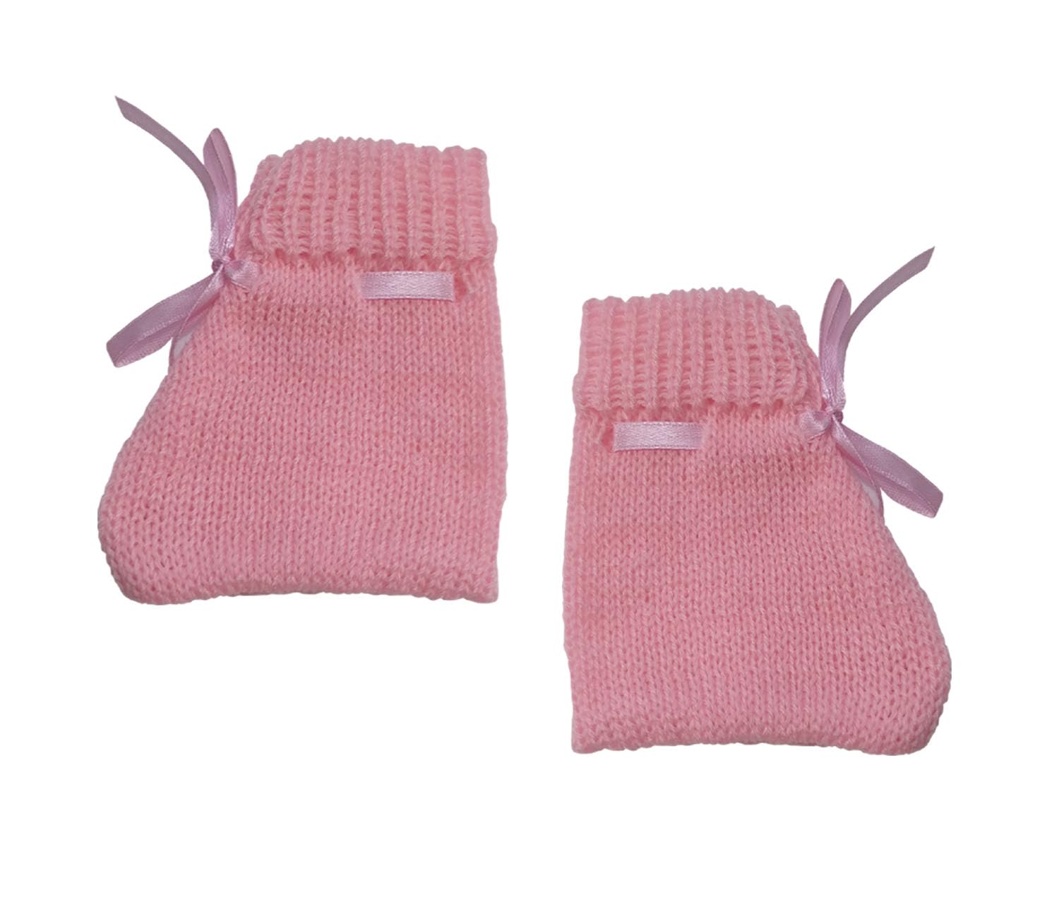 KIDSKA Wool V-Neck Sweater with Cap and Pair of Booties/Babies Woolen Sweater(Pink, 0 to 2 Months) 3 Pcs Set - Image 3 thumbnail
