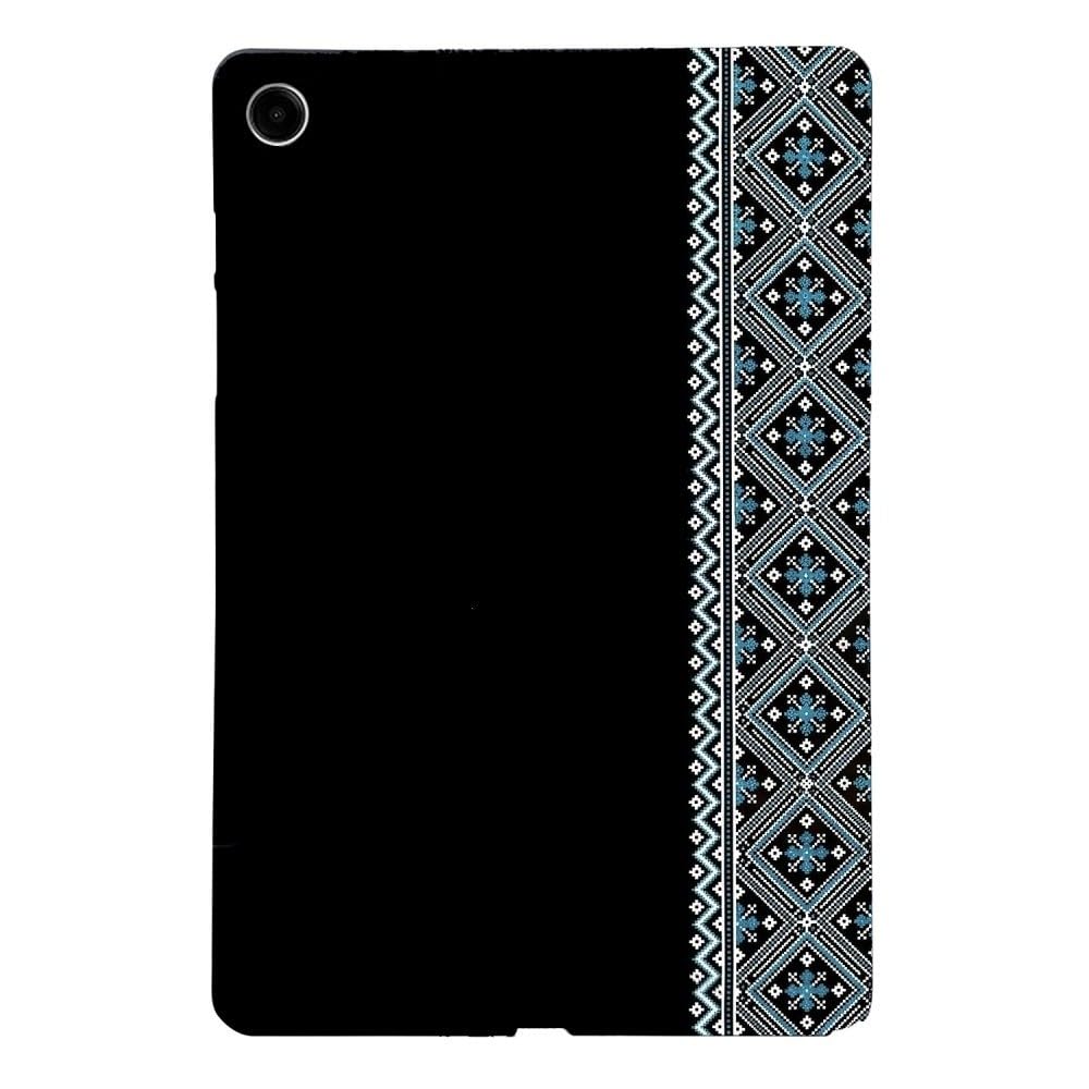 Generic etui kompatybilne z Samsung Galaxy Tab A9 8,7 SM-X110 X115 X117 (wzór: niebieski wzór etniczny) odporny na wstrząsy wzór silikonowa twarda tylna obudowa