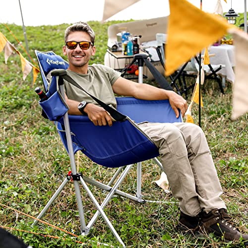 Kingcamp 2 Pack Hammock Camping Chair, Aluminum Alloy Swinging Chair, Lightweight Folding Rocking Chair Recliner With Pillow Cup Holder Adjustable Backrest For Travel Sports Games Concerts，Backyard #TOP1