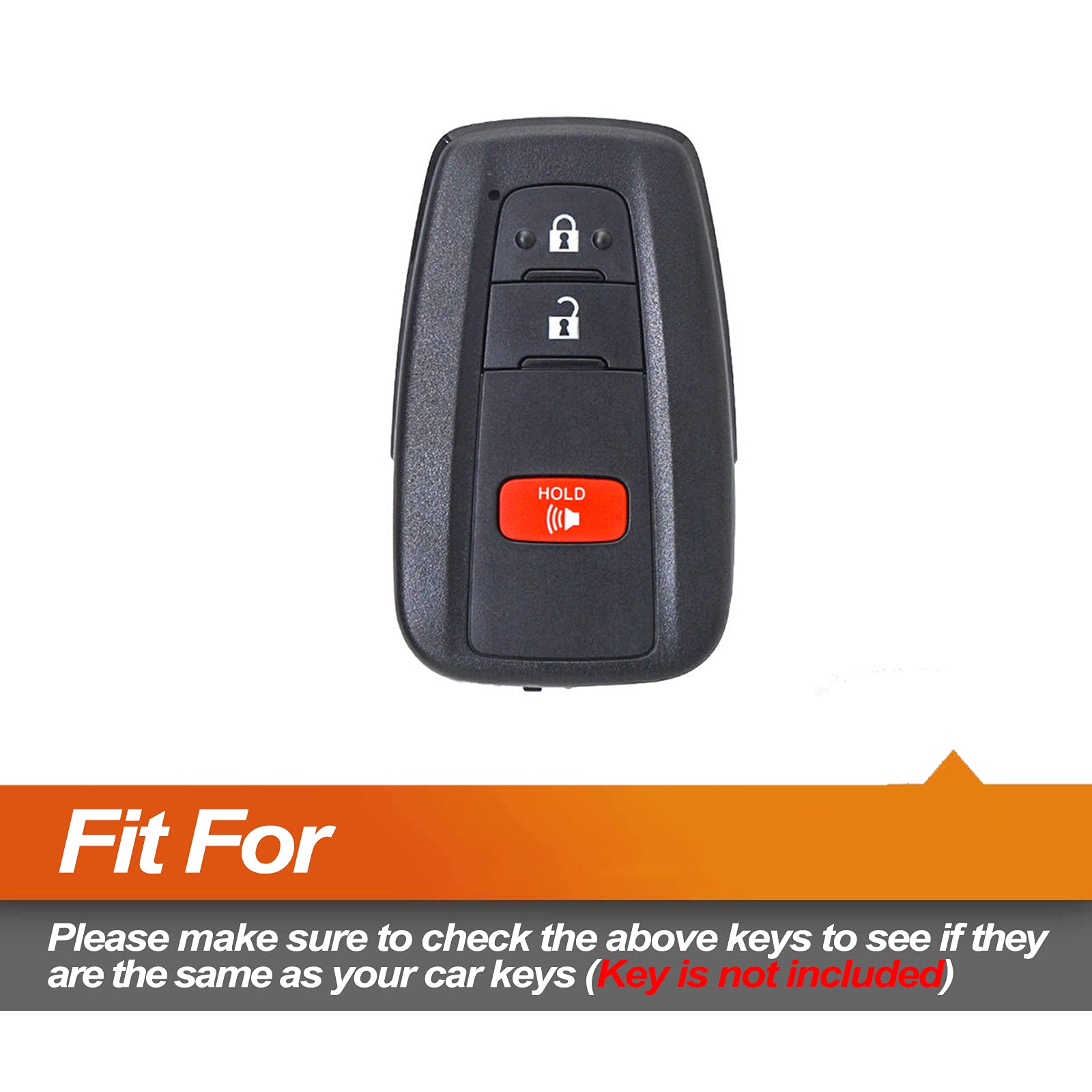 Silicone Key Fob Cover Fit for Toyota 4Runner C-HR Corolla RAV4 Highlander Prius Prime C V AWD-e Smart — view 2