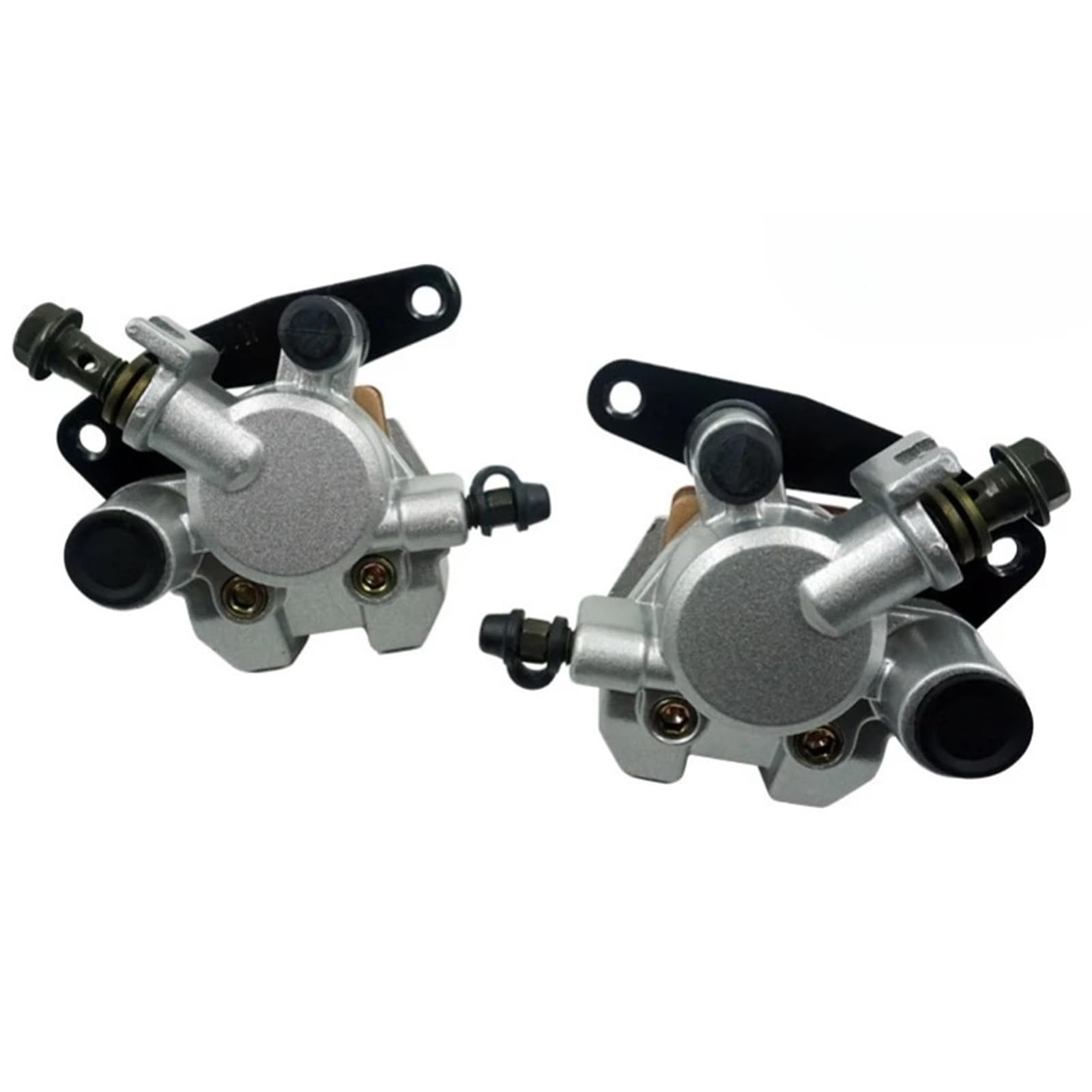 zacisków hamulcowych Zestaw zacisków hamulcowych przednich do motocykli Yamaha Grizzly 660 2002-2008 YFM660 KODIAK 400 1999-2006 450 2003-2006 z klockami mankietów prowadnicy(Black 1 pair)
