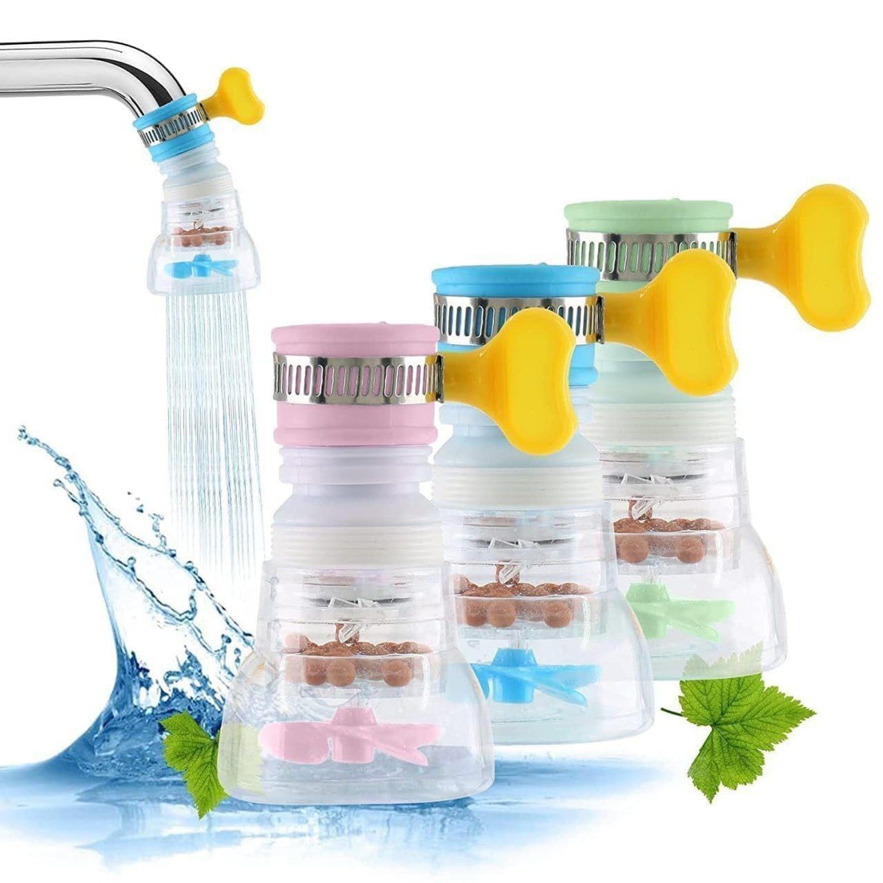 Defflo Plastic Lacquered Finish Adjustable Rotating Kitchen Sink Tap Extender Faucet Water Filter Nozzle (Assorted Colour) (3pcs)-image-9