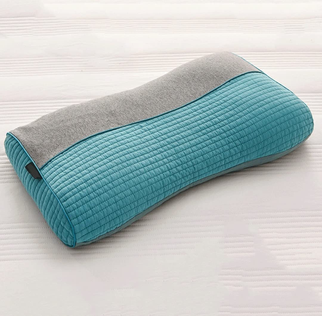 Buckwheat husk pillow Neck pllows for sleeping, sleep aid pillow core single-person cervical pillow core household low pillow with pillowcase (Color : J)