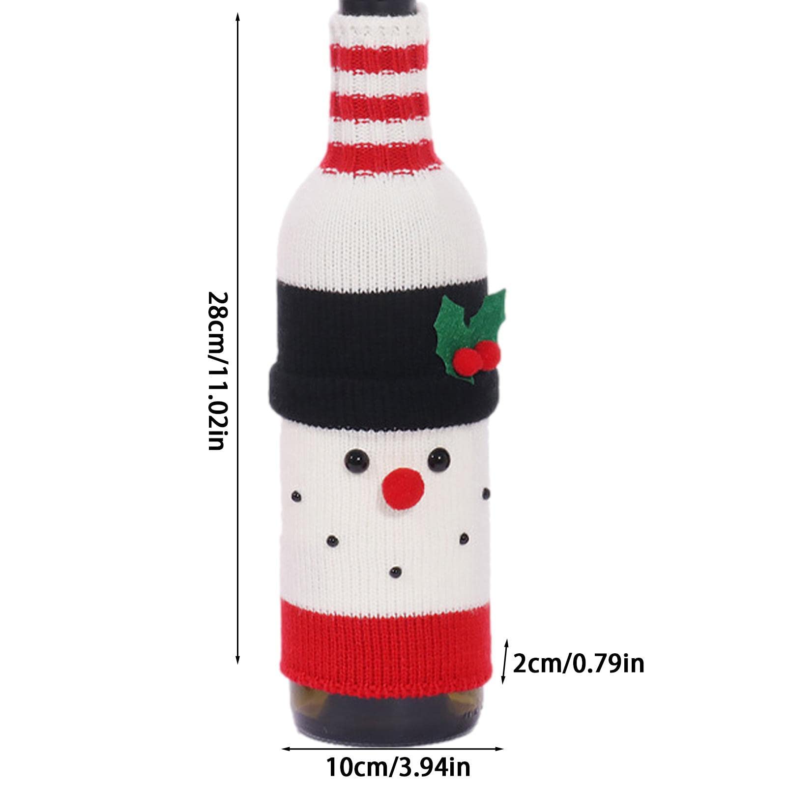 6 Pièces Sacs De Couverture De Bouteille De Vin Rouge De Noël Père Noël Bonhomme De Neige Motif De Renne Emballage De Bouteille Pour La Maison Dîner Table Bonbons Sac Cadeau Fête