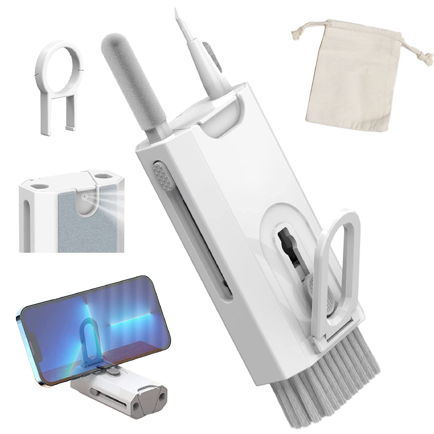 REVHQ 8 in 1 Cleaning kit - Keyboard Cleaner, Keyboard Cleaning Kit, Laptop Cleaner, Laptop Cleaning Kit, Cleaner Kit for Airpods Pro/Laptop/Phone White