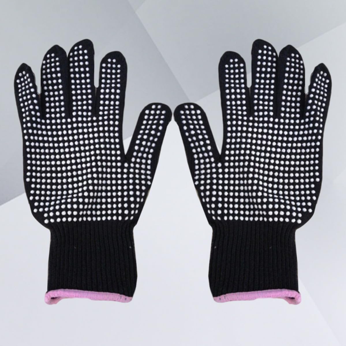 Hair Curler Black Pair Heat Resistant Gloves for Styling Tools