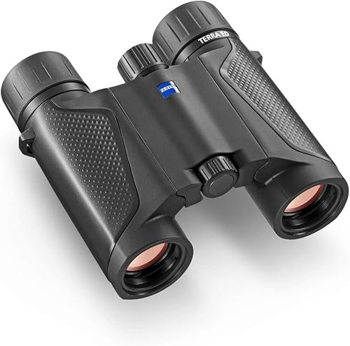Miniatura 3 de Zeiss Terra ED 8 x 25, diseño plegable, enfoque rápido, binoculares de bolsillo resistentes y ligeros (negro) paquete con kit de limpieza de lentes