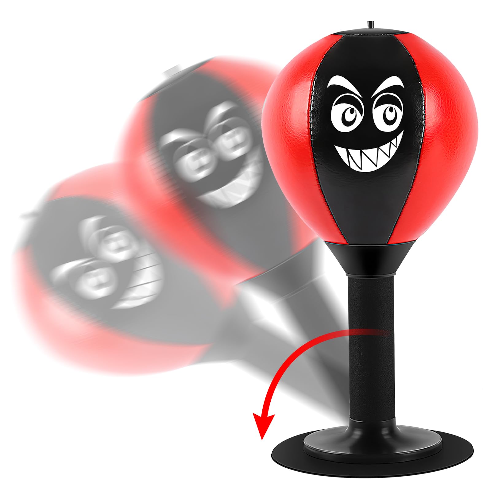 Punchingball Mesa Oficina con Ventosa Rage Bag Escritorio Bolsa de Boxeo Herramienta Punchingball Mesa con Plumas para Chef Colegas Amigos Actividad en casa y en la Oficina para aliviar el