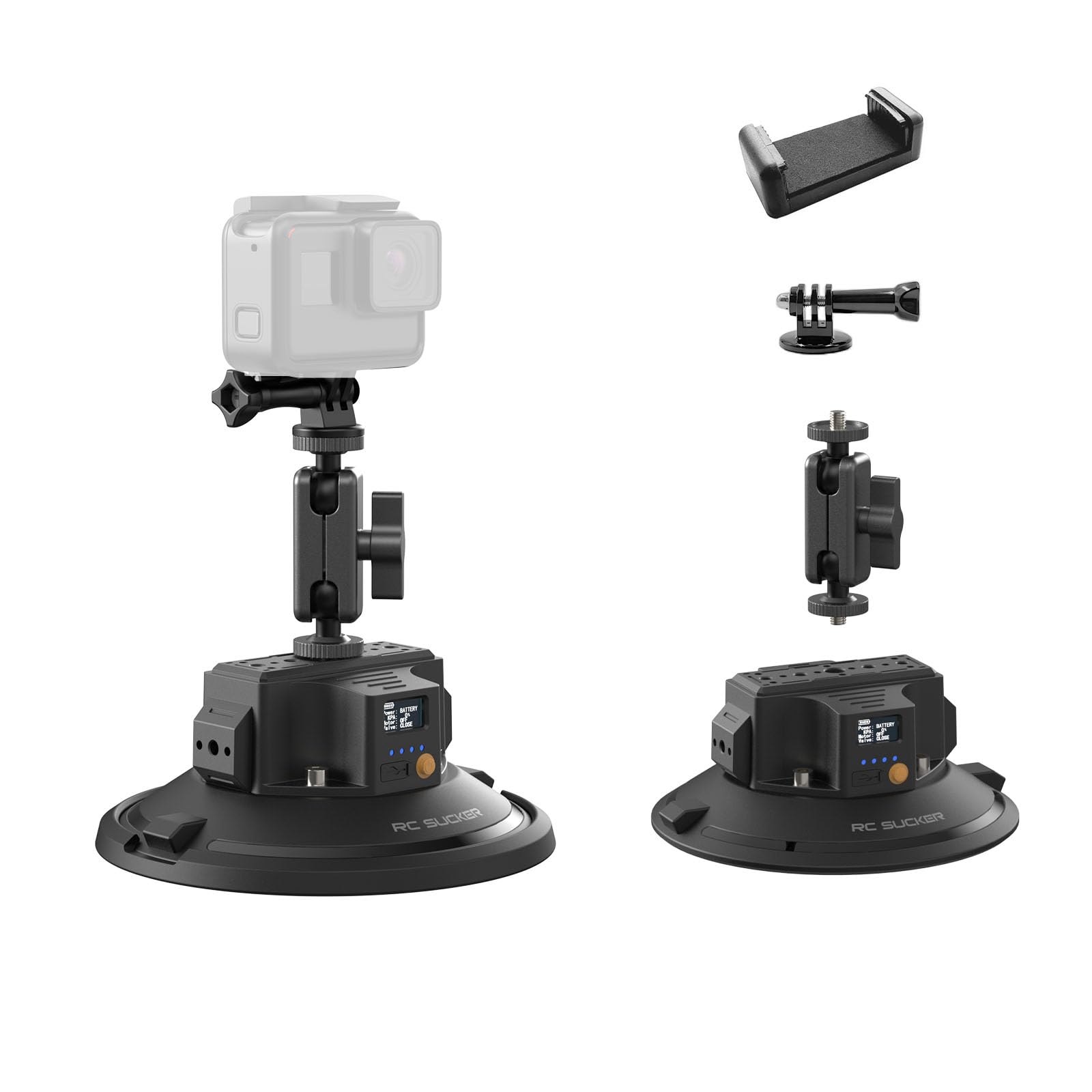6" Electric Suction Cup Camera Mount with Ball Head Magic Arm