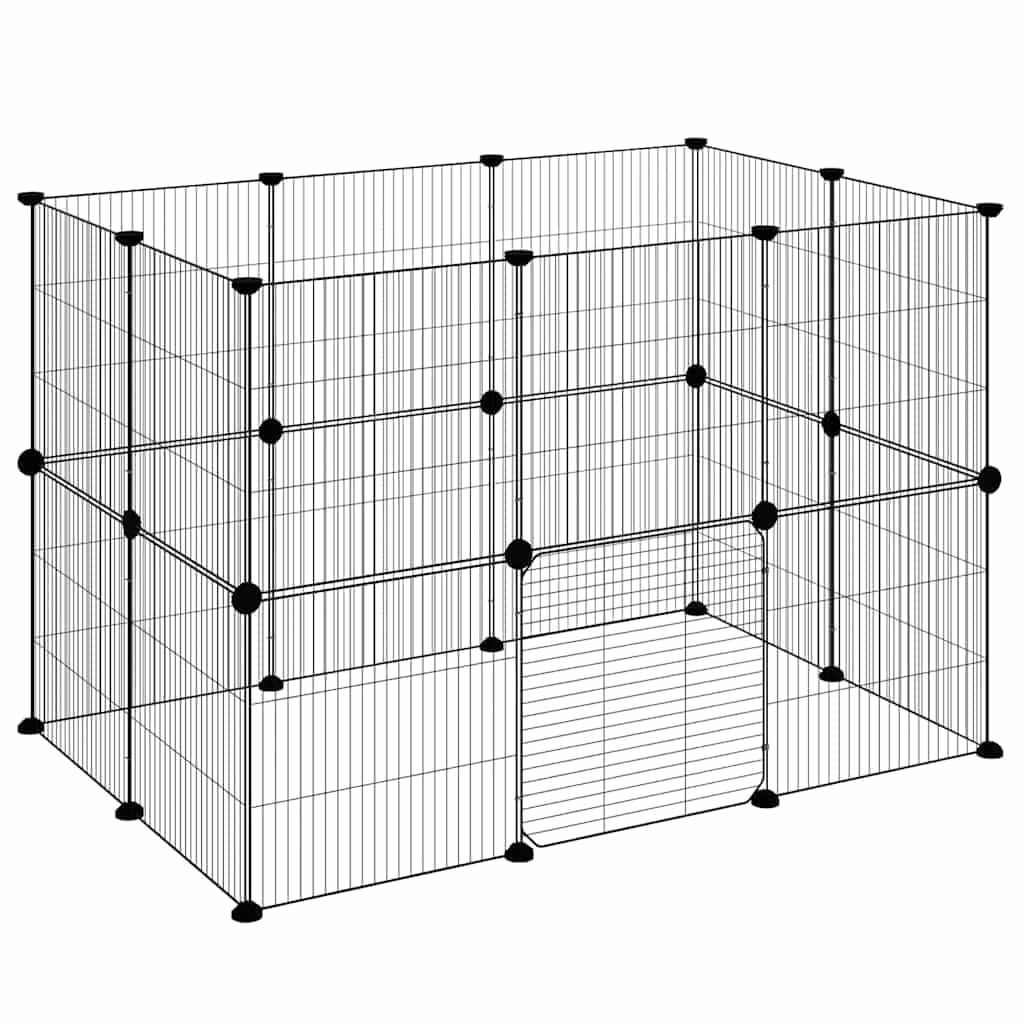 20-TLG. Haustierkäfig mit Tür Schwarz 35x35 cm Stahl,Tier- & Haustierbedarf,Haustierbedarf,Kleintierzubehör,Lebensräume & Gehege für Kleintiere,Schwarz,5.74 kg-3114043