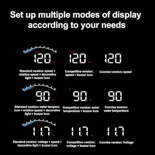 Miniatura 3 de Proyector de cabeza para coche HUD, pantalla universal para coche, alta definición, OBD, HUD, parabrisas, alarma de seguridad de sobrevelocidad