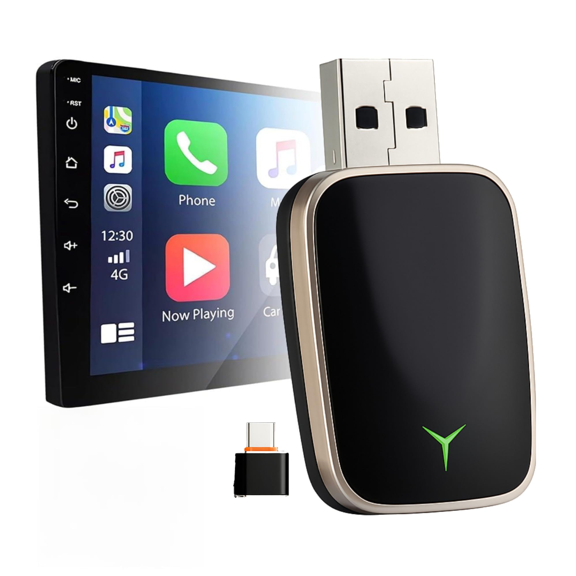 Wireless CarPlay & Android Auto Adapter 2-in-1 | Convert Wired to Wireless | Bluetooth 5.3, Dual-Band 5GHz WiFi, Auto Reconnect | Plug & Play for OEM Wired CarPlay/Android Auto