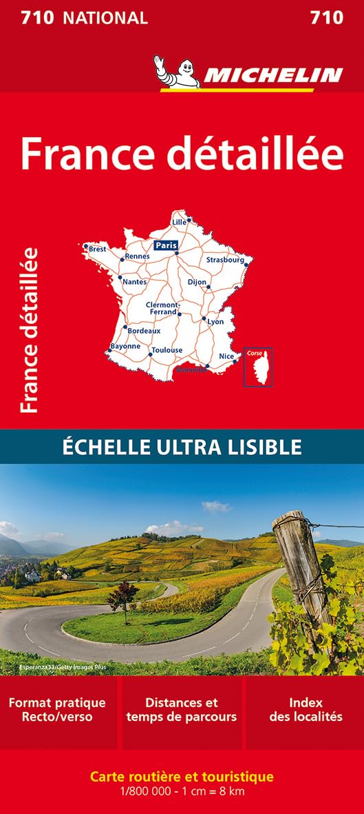 Carte Nationale France détaillée - 1/​800 000