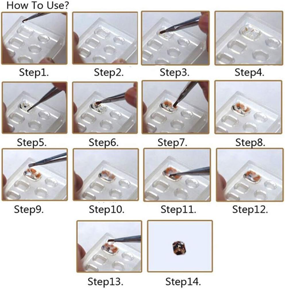 Silicone Moulds 6 Pieces 3D Stereo mini Carving Shape Nail Art Form Template Silicone Mould
