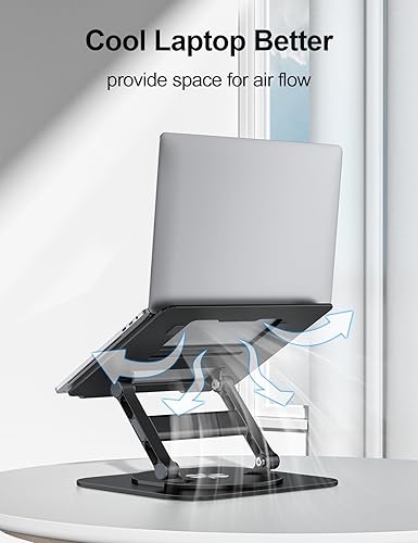Miniatura 5 de MCHOSE Soporte para laptop, soporte estable para computadora H-Design, elevador ergonómico para laptop con base giratoria de 360, portátil