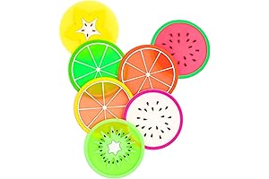 DomeStar Preppy Coasters, 7PCS Silicone Drink Cup Mat