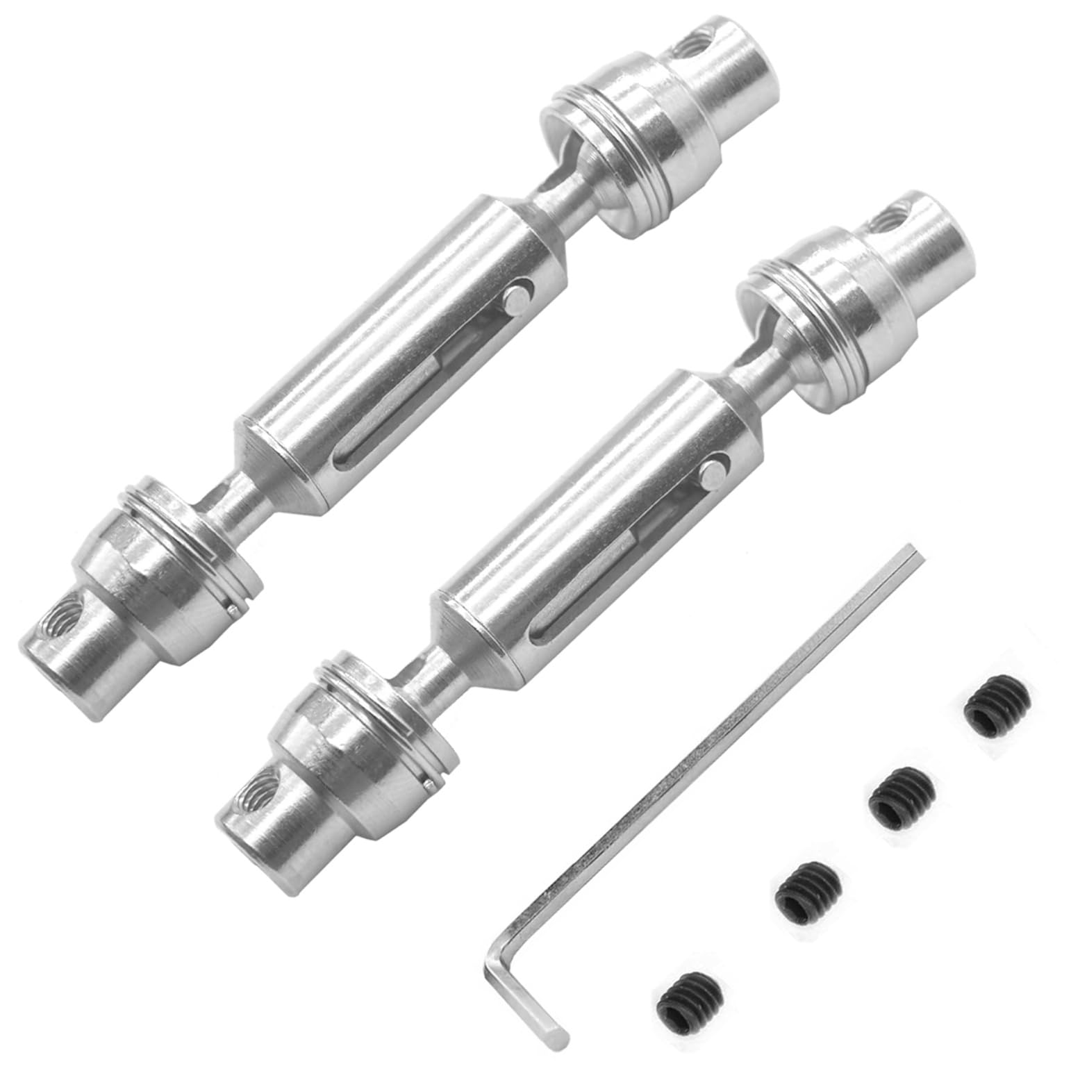 2PCS ShareGoo Metal RC Car Drive Shaft CVD Center Driving Shaft Dogbone 58-72mm Compatible with WPL HengLong 1/16 RC Military Truck Crawler Car