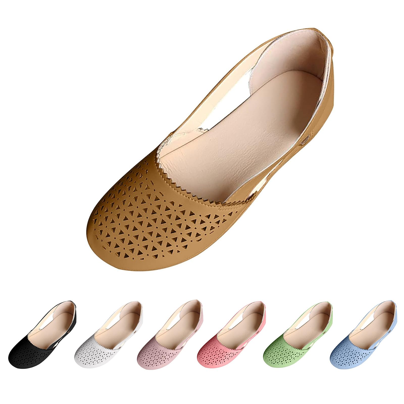 KAJXZ Orthopedic Sandals for Women Fashion Hollow Out Wedge Sandals Summer Comfortable Closed Toe Low Heel Flat Shoes Plus Size Breathable Casual