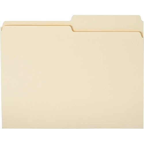 Amazon Basics File Folders, 1/2 Tab, 36-Pack, Letter (8.5" x 11"), Manila
