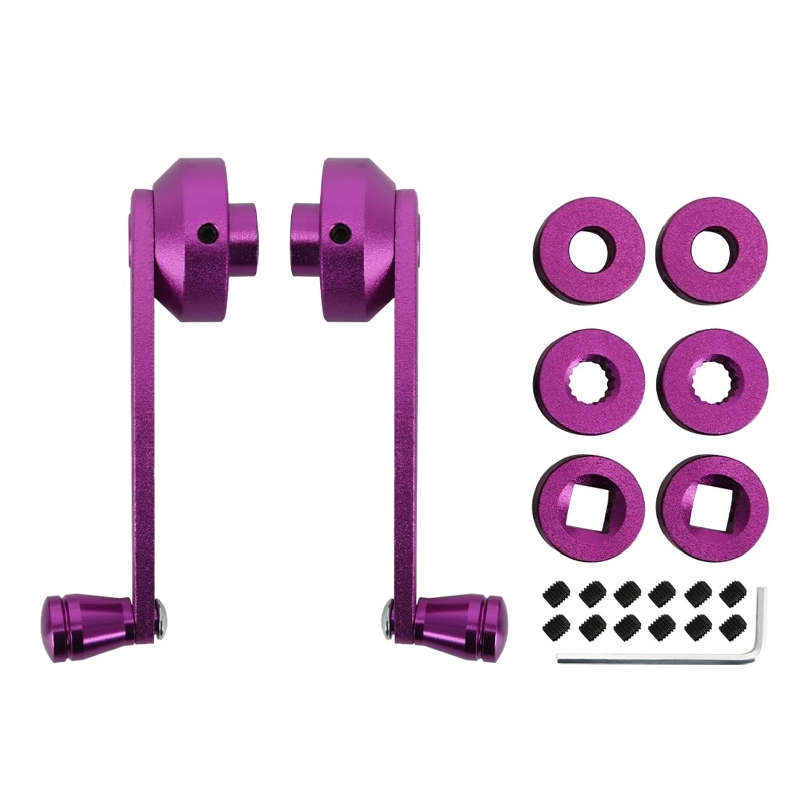 KIRYU Regulator for Universal 2 Pack Aluminum Alloy Car Manual Window Lifting Crank Handle Winder Lifter Riser Car(Purple)