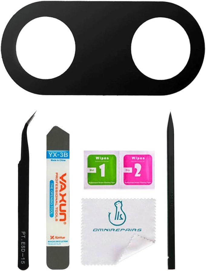 OmniRepairs Rear Facing Glass Camera Lens Replacement For OnePlus 5 A5000 and A5001 with Pre-installed Adhesive and Repair Toolkit