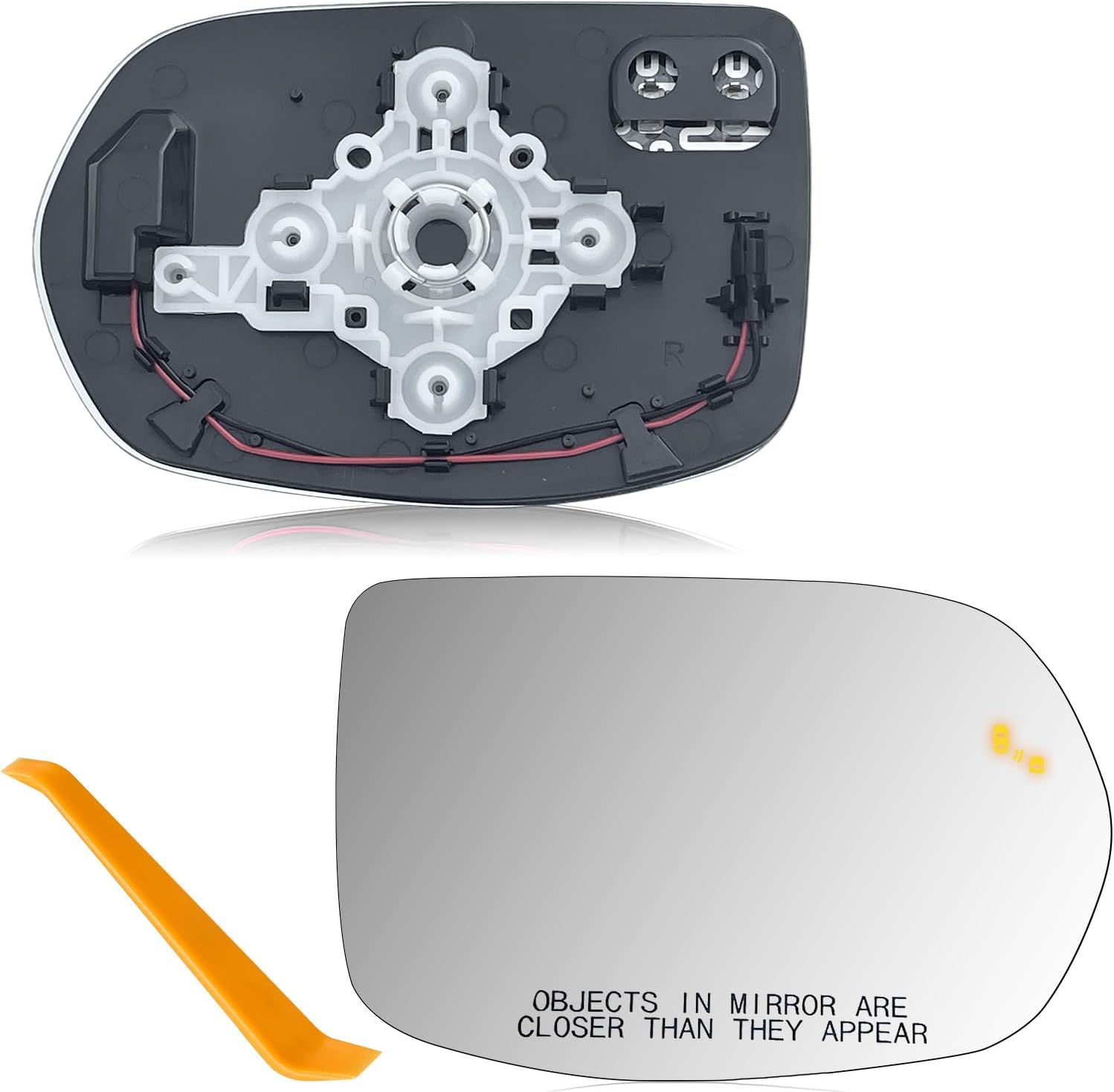 Driver Side Mirror Glass Replacement for Honda CRV 2017-2022, Convex Side View Mirror with Backing Plate, With Heated and Blind Spot