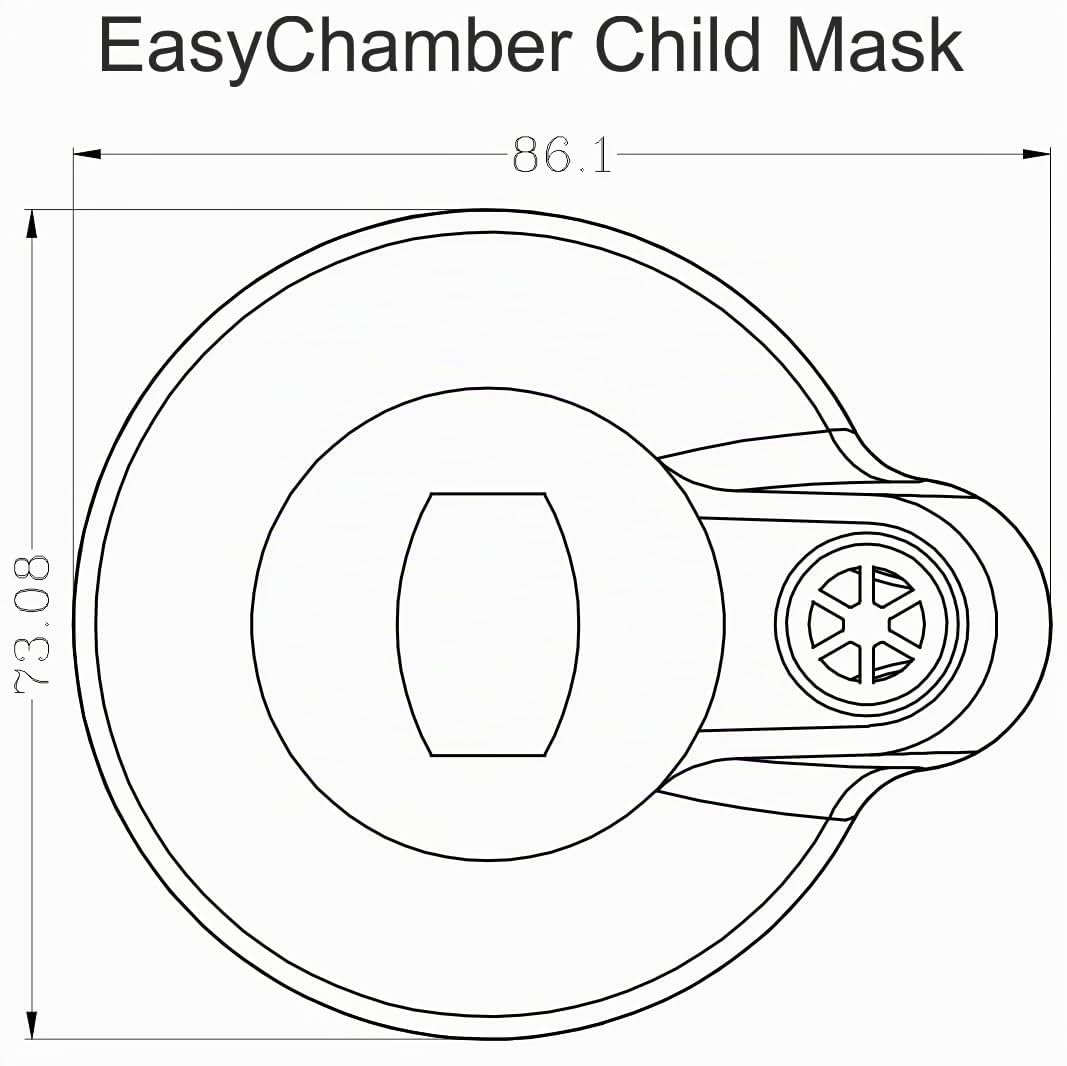 Dispositif d'espacement antistatique avec masque pour enfant, chambre d' Inhalateur, à utiliser avec l'inhalateur doseur, sans BPA ni latex.