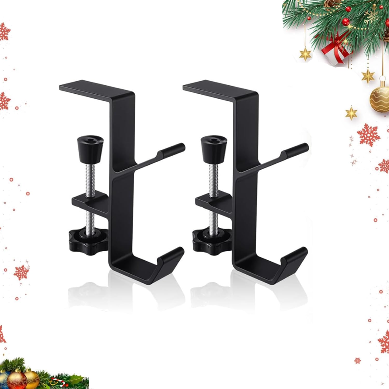 Support de chaussettes de Noël en métal noir pour suspension