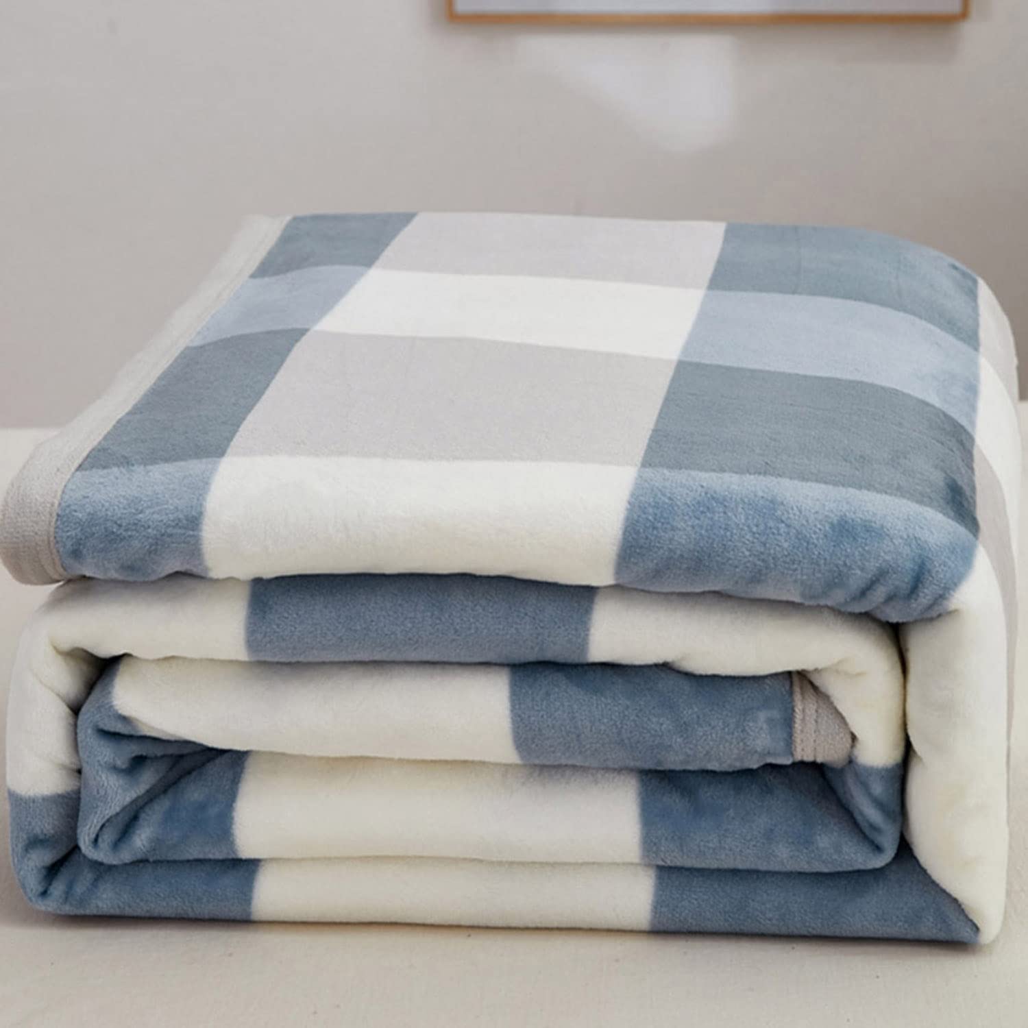Coperta da letto in pile corallo, ultra calda, soffice e soffice, leggera, per divano letto, 200 x 230 cm, verde B