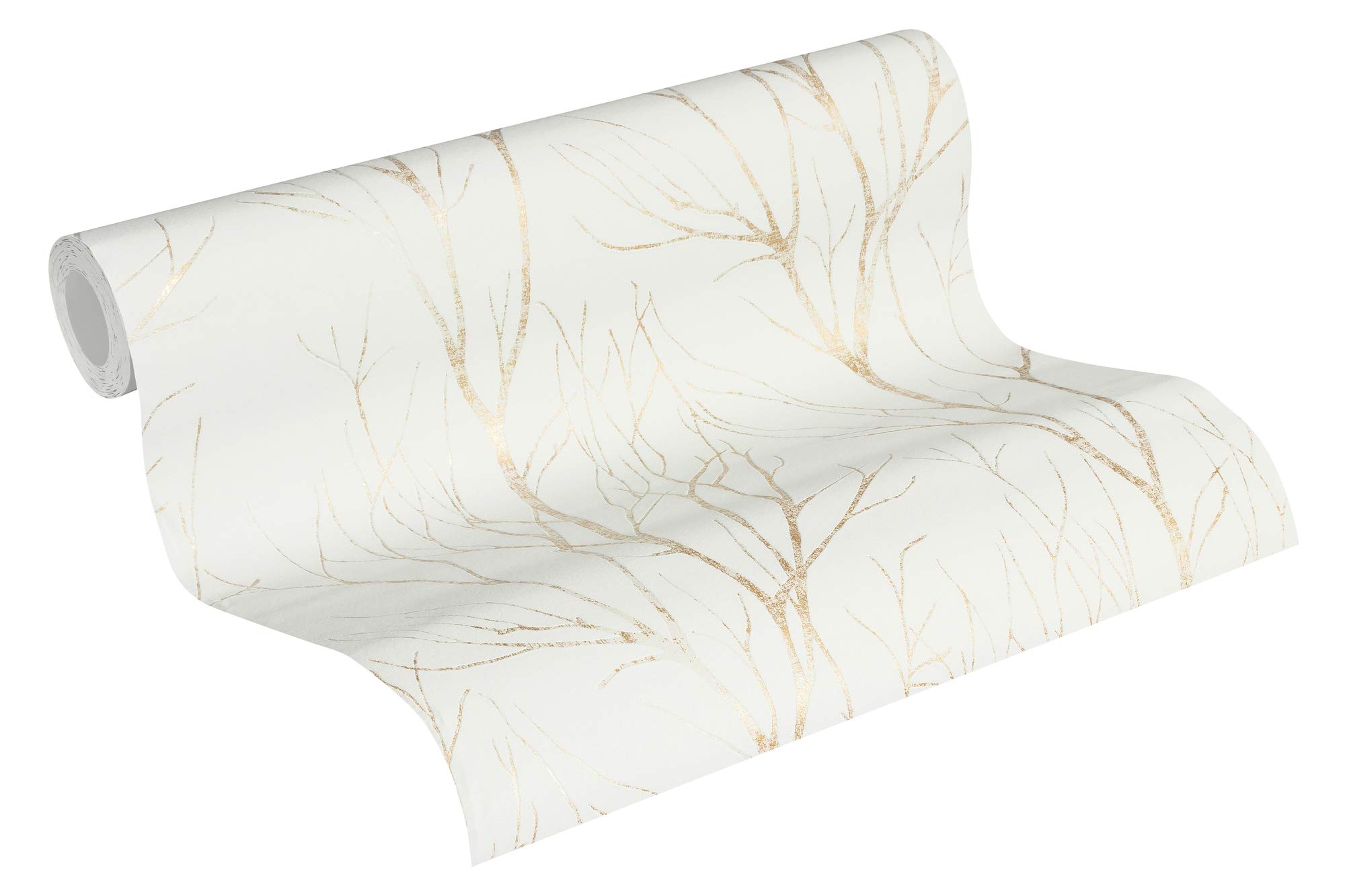 A.s. Création Beige, Gold, Creme Forest Wallpaper Blooming Non-Woven Wallpaper 10.05 M X 0.53 M Beige Gold Creme Made In Germany By Livingwalls 372603 37260-3