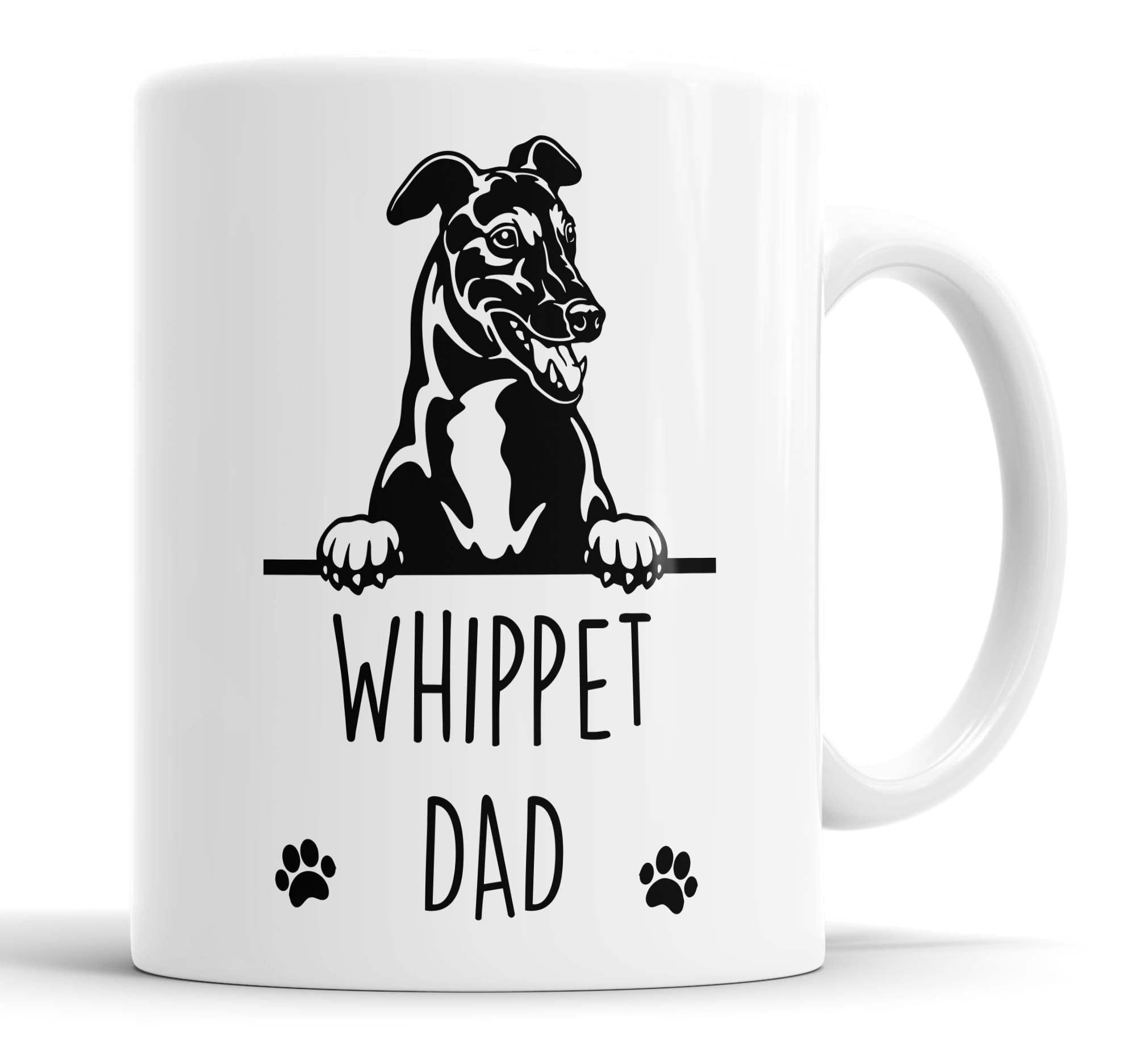Faithful Prints Whippet Dad | Mug Gift | Dog Mug for Birthday Christmas | Friend, Dad, Uncle, Brother Ceramic Cup