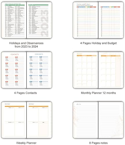 Miniatura 4 de TSFPapier Agenda semanal y mensual sin fecha para 2023, 2024 y 2025, cubierta suave, organizador de lista de tareas diarias, diario de citas,