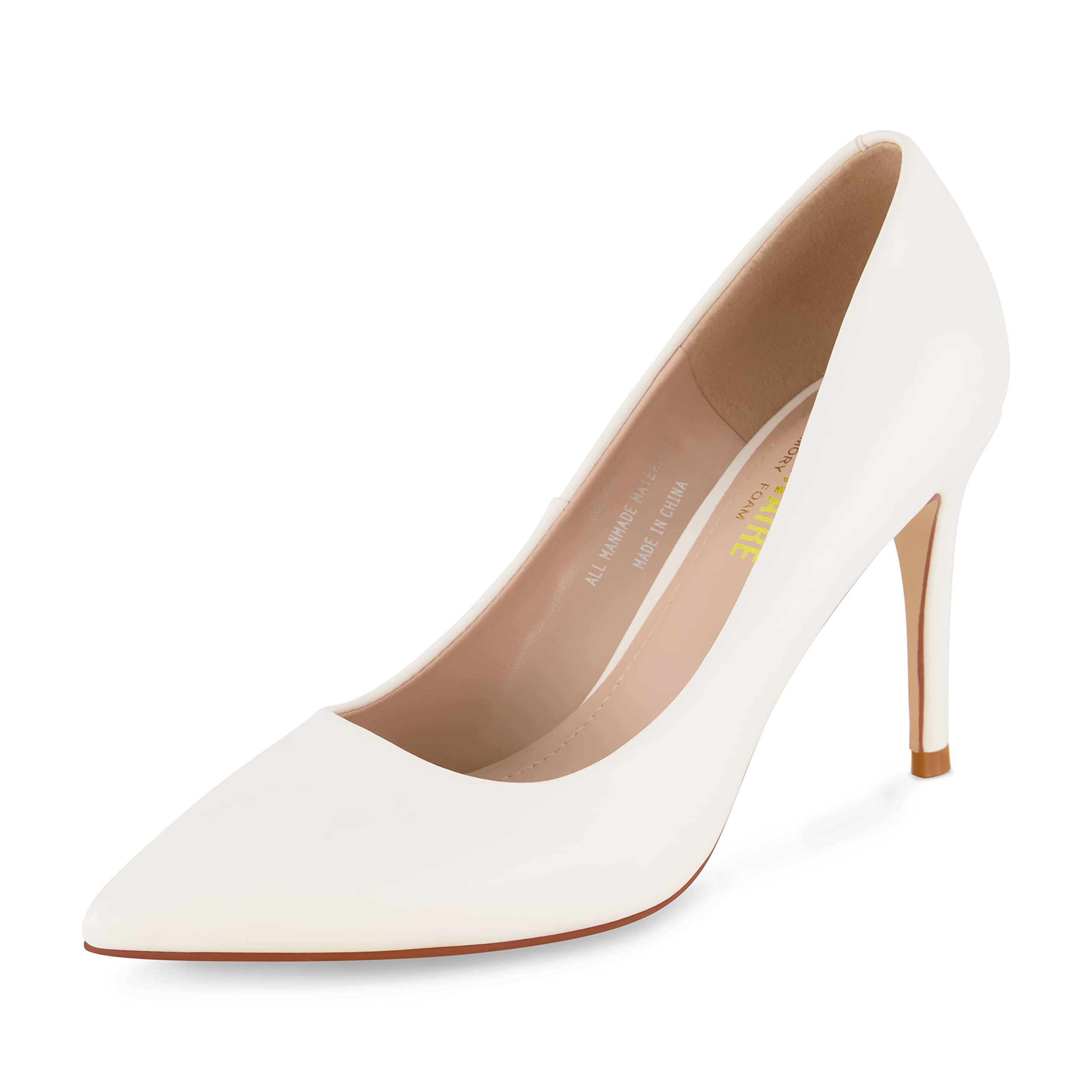 CUSHIONAIRE Lola Dress Pump Heels for Women, Classic Pointed Toe High Heels with Soft Memory Foam and Durable Outsole