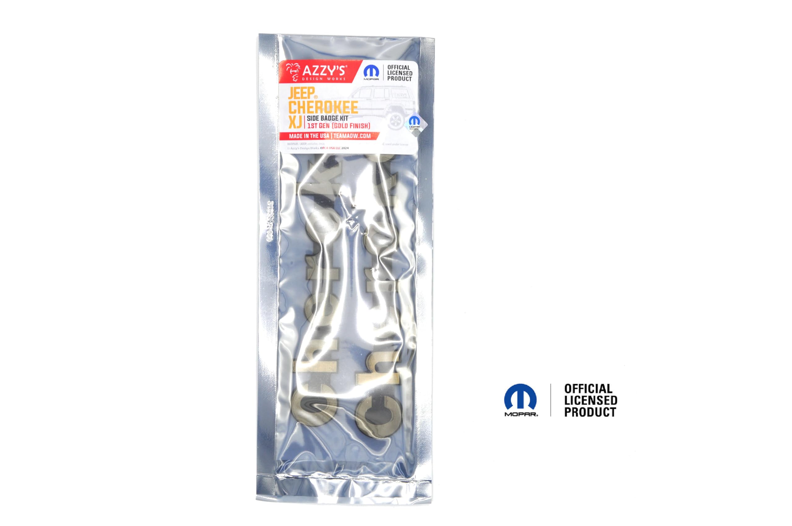 Jeep Cherokee (XJ) Kit de emblema lateral/insignia, G1 (oro cepillado)
