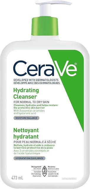CeraVe Hydrating Face Wash, Daily, Gentle Moisturizing Non-Foaming Facial Cleanser for Men & Women with Hyaluronic Acid, Ceramides, Glycerin