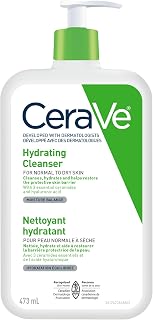 CeraVe Hydrating Face Wash with Hyaluronic Acid & Glycerin, 473mL | Gentle Non-Foaming Face Cleanser for Dry & Sensitive S...