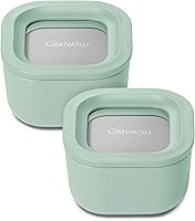 Vista 12 de Caraway Set de 2 piezas de recipientes de vidrio para almacenamiento de alimentos - (2) recipientes de vidrio de 1.75 tazas - Vidrio recubierto