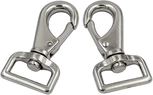 DGOL Metal Heavy Duty Gatillo Giratorio Ojo Snap Clips Cierre de cincha Cinturón Ganchos de resorte para mascotas, plateado