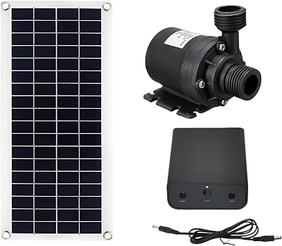 30W 12V Dc Solar Water Pump Kit, with Battery Box and Single Crystal Silicon Panel, Brushless Water Pumping, for Fountain Pond, Green Energy Circulation