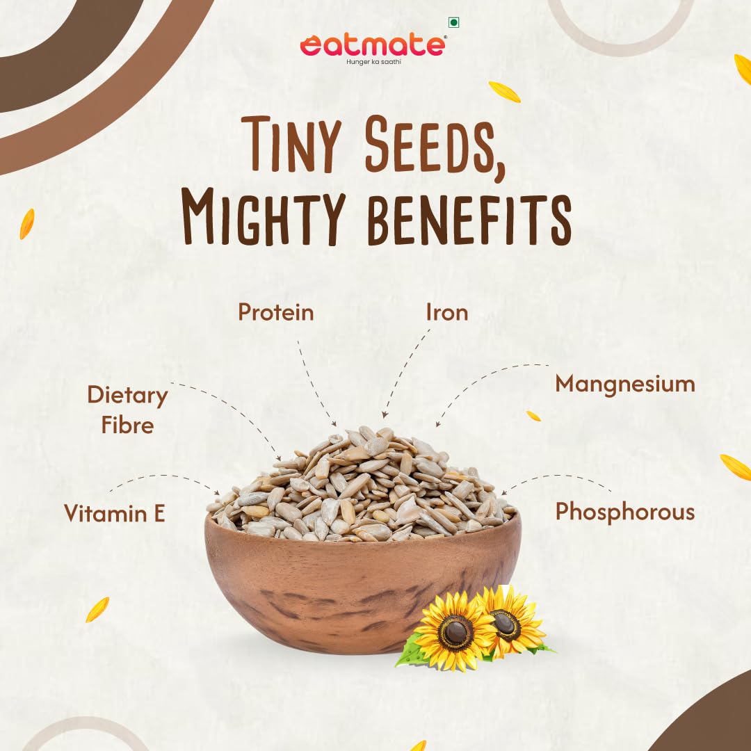 Eatmate Premium Sunflower Seeds 250g | Raw Non-GMO Edible Seeds | High Protein, Fibre & Vitamin E | Healthy Diet Food for Snacking, Salads, Baking, Breakfast & Smoothies 3