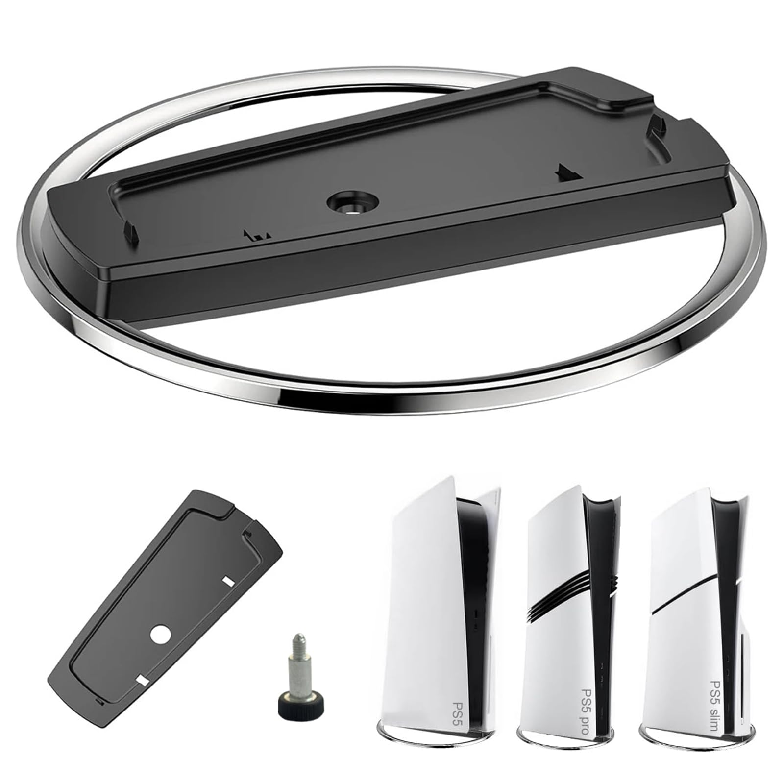 ASIEIT Vertical Stand for PS5 PS5 Slim Universal Console Disc and Digital with Screw Non-Slip Base Easy-to-Install PlayStation