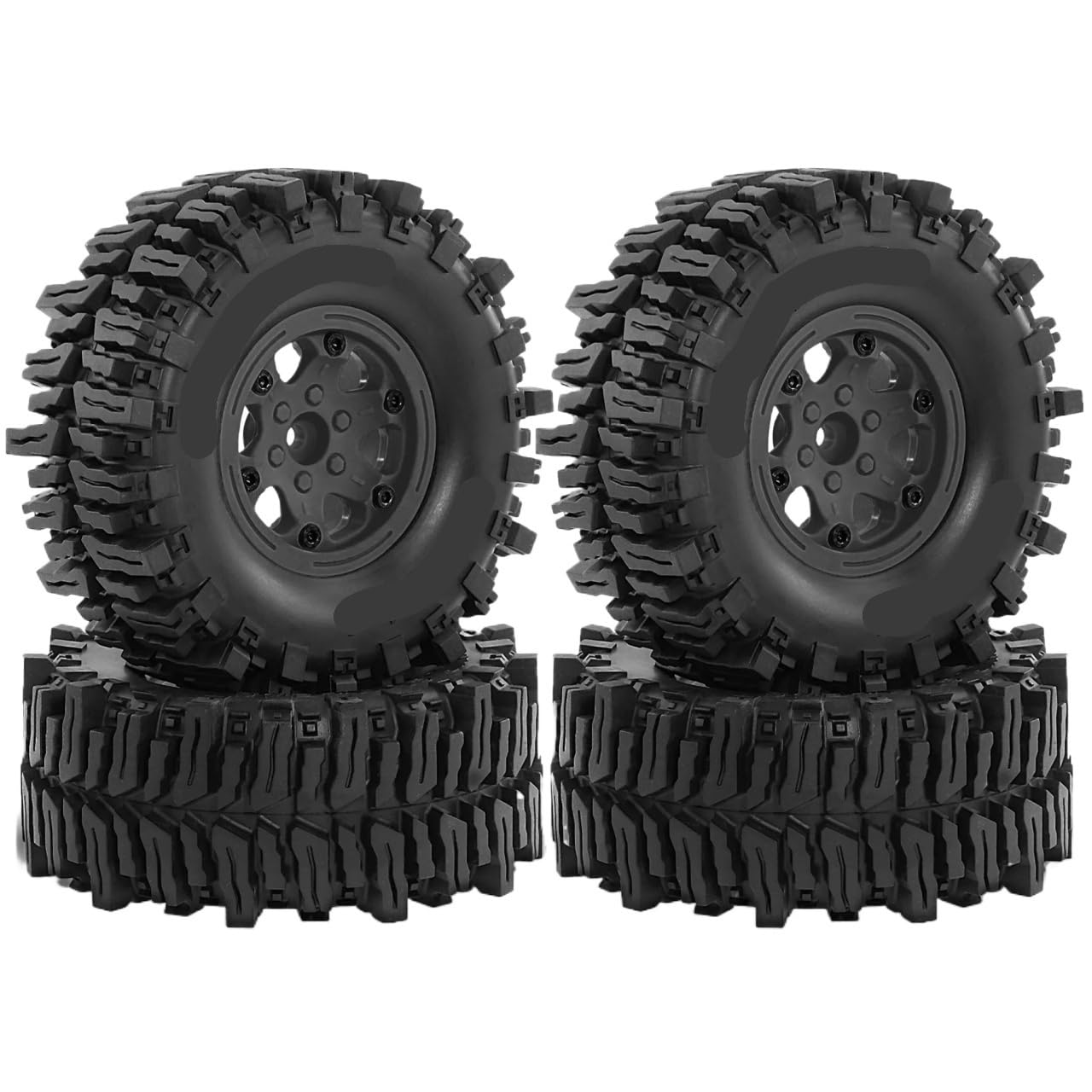 4PZ Cerchione Beadlock 2.2" 130mm 1/8 1/10 | Axial SCX10, Wraith, RR10, Capra, TRX4, YK4082(Black)