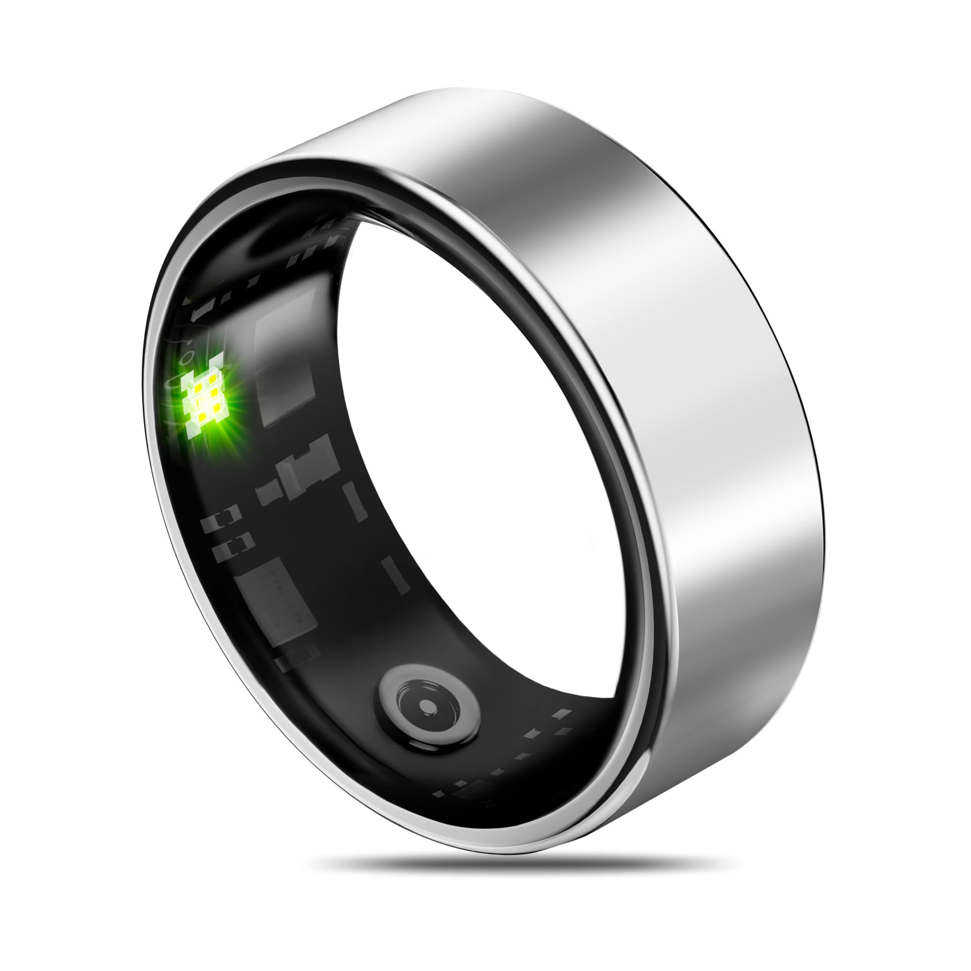 Smart Health Ring 2.0 for Women Men, Slim Scratch &amp; Fingerprint Resistant Design,Efficient Chip Fitness Tracker, Monitors Heart, White 9