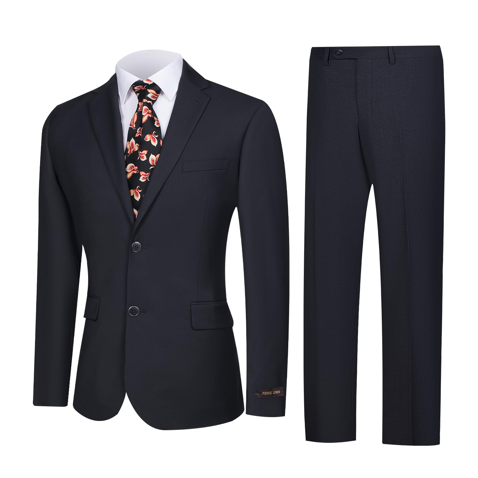 Mens Suit Slim Fit 2 Piece Suits for Men, Two Button Solid Jacket Wedding Blazer & Pants Set-image-22