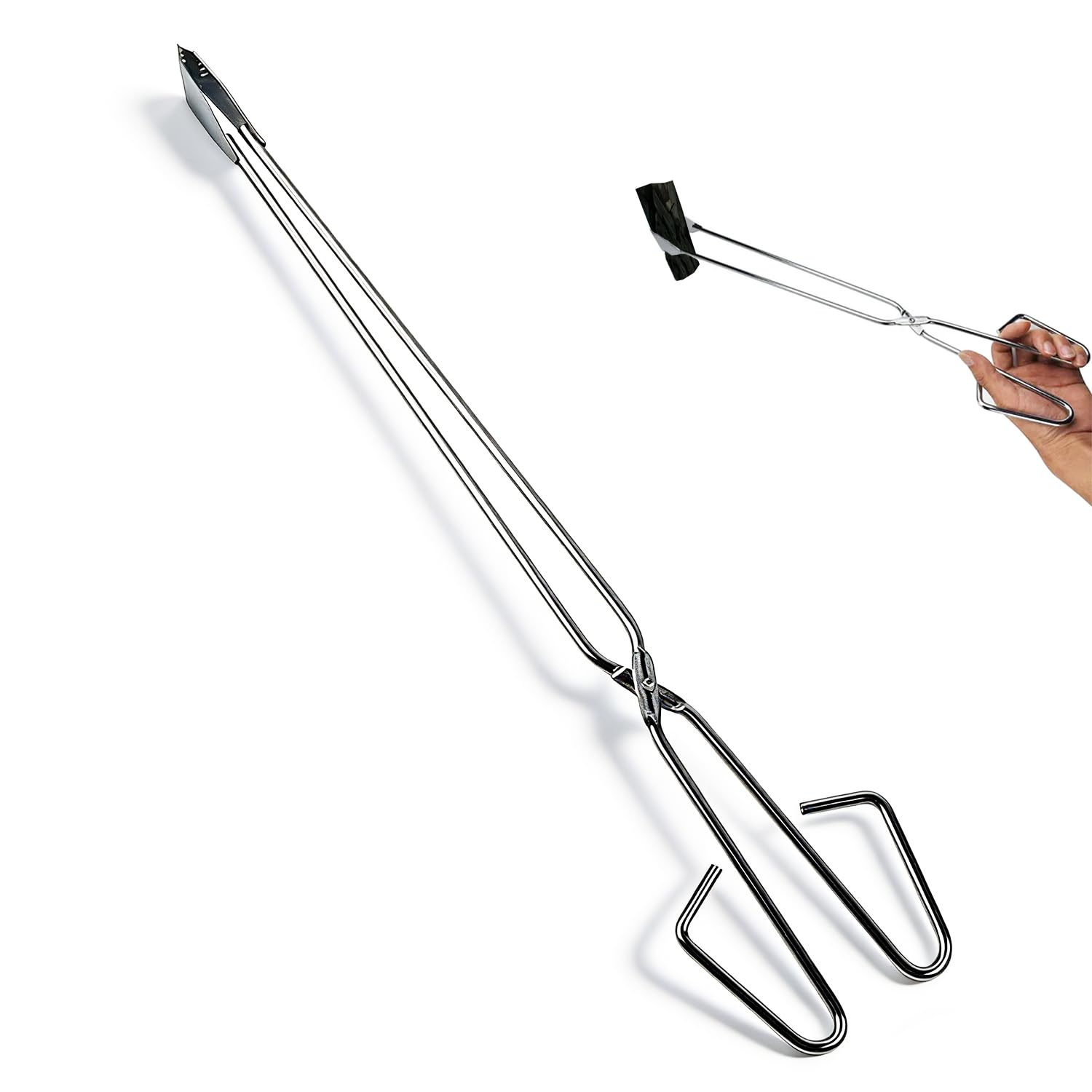 Tissting Pinces à Ciseaux Extra Longues, Pinces à Barbecue D'extérieur en Acier Inoxydable de 55 cm, Pinces à Ciseaux Longues de Cuisine, Pince à Charbon de Bois à Poignée Étendue, Pince
