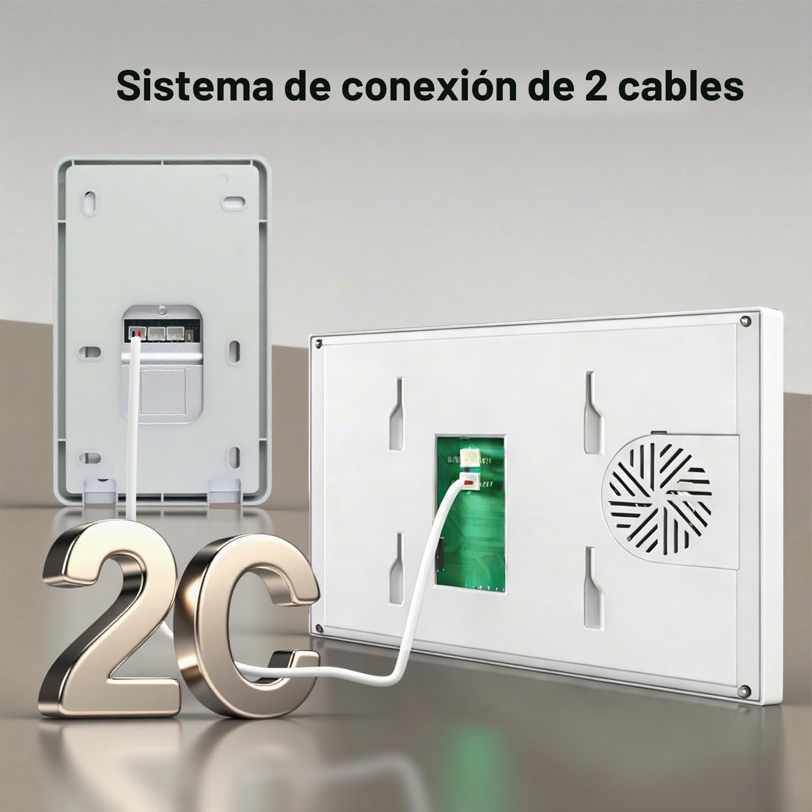 2 Hilos Videoportero WiFi Sistema de Intercomunicación 1080P, Timbre de Video y Pantalla Táctil de 7 zoll con Cable, Desbloqueo RFID &Tuya, Visión Nocturna, IP65, Grabación