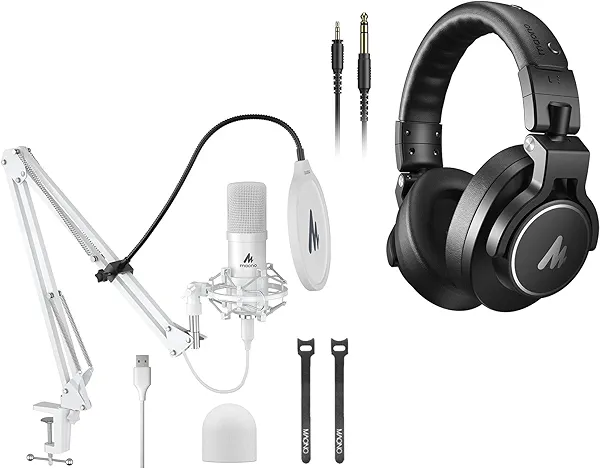 MAONO USB Microphone, 192kHz/24bit Plug & Play PC Computer Podcast Condenser Cardioid Metal Mic Kit with Professional Sound Chipset for Recording, Gaming, Singing, YouTube