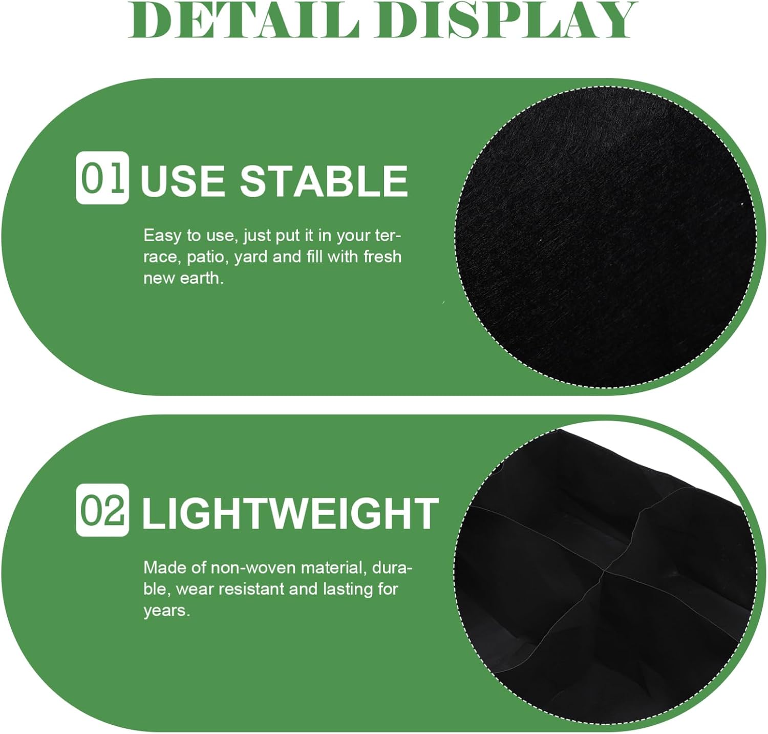 MERRYHAPY Raised Rectangular Fabric Planting Container Non-Woven Grow Bag Planter for Vegetables Breathable Design for Healthy Root Growth Reusable Gardening Supply