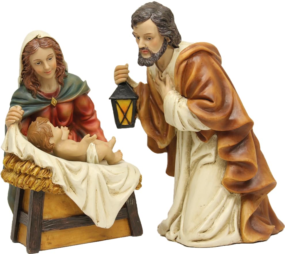 FADEDA 3X Heilige Familie/Höhe:10 cm/handbemalt/detailgetreue Krippen...
